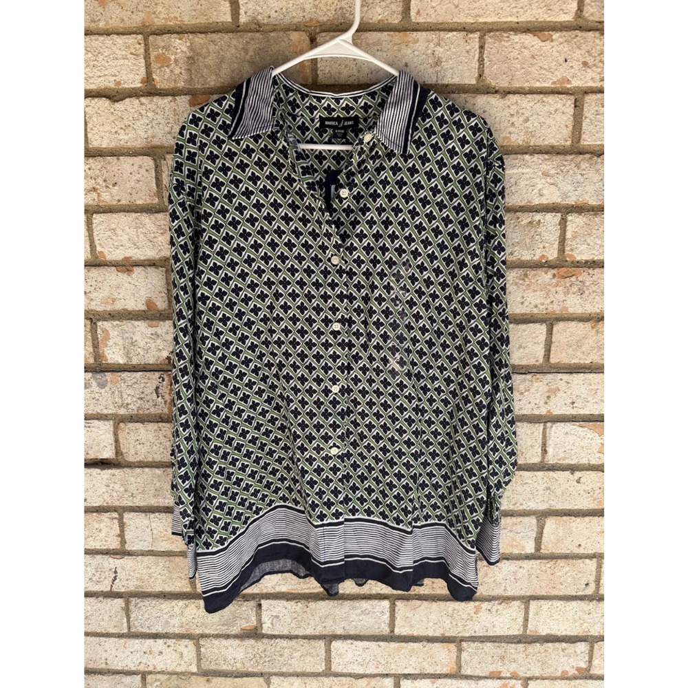 Nautica Jeans Women’s Patterned Long Sleeve Button-Up Blouse Size Medium NWT